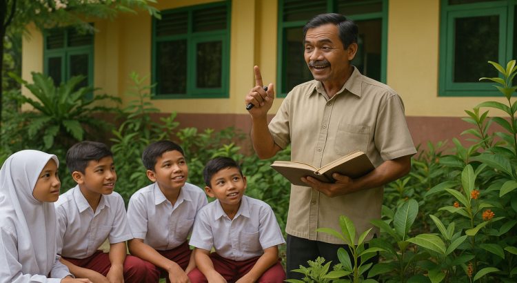 Kisah Inspiratif Tukang Kebun Jadi Guru di Desa Sukatani, Ajarkan Murid Mencintai Tanaman