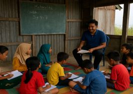 Rumah Relawan Belajar Gratis Berikan Harapan Baru Untuk Anak Pesisir di Desa Bagan Percut