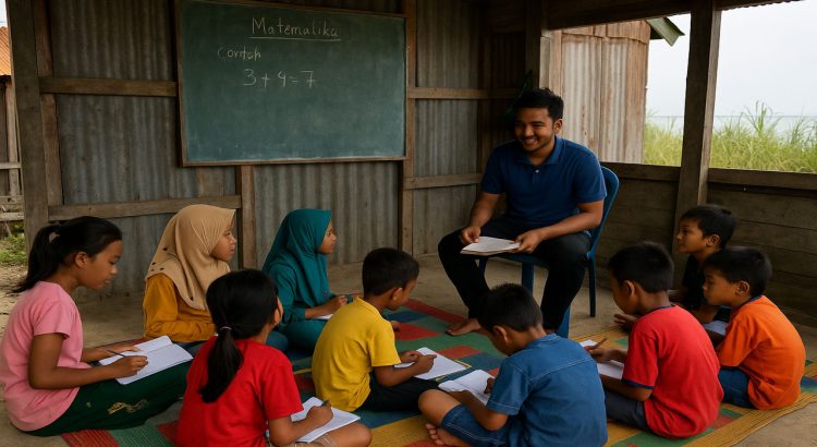 Rumah Relawan Belajar Gratis Berikan Harapan Baru Untuk Anak Pesisir di Desa Bagan Percut
